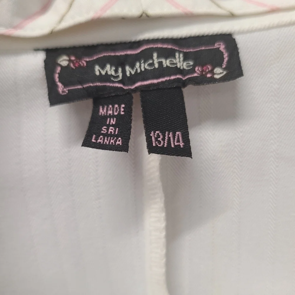 My Michelle creme blazer with removable stripe lapel 13/14 - Picture 3 of 6